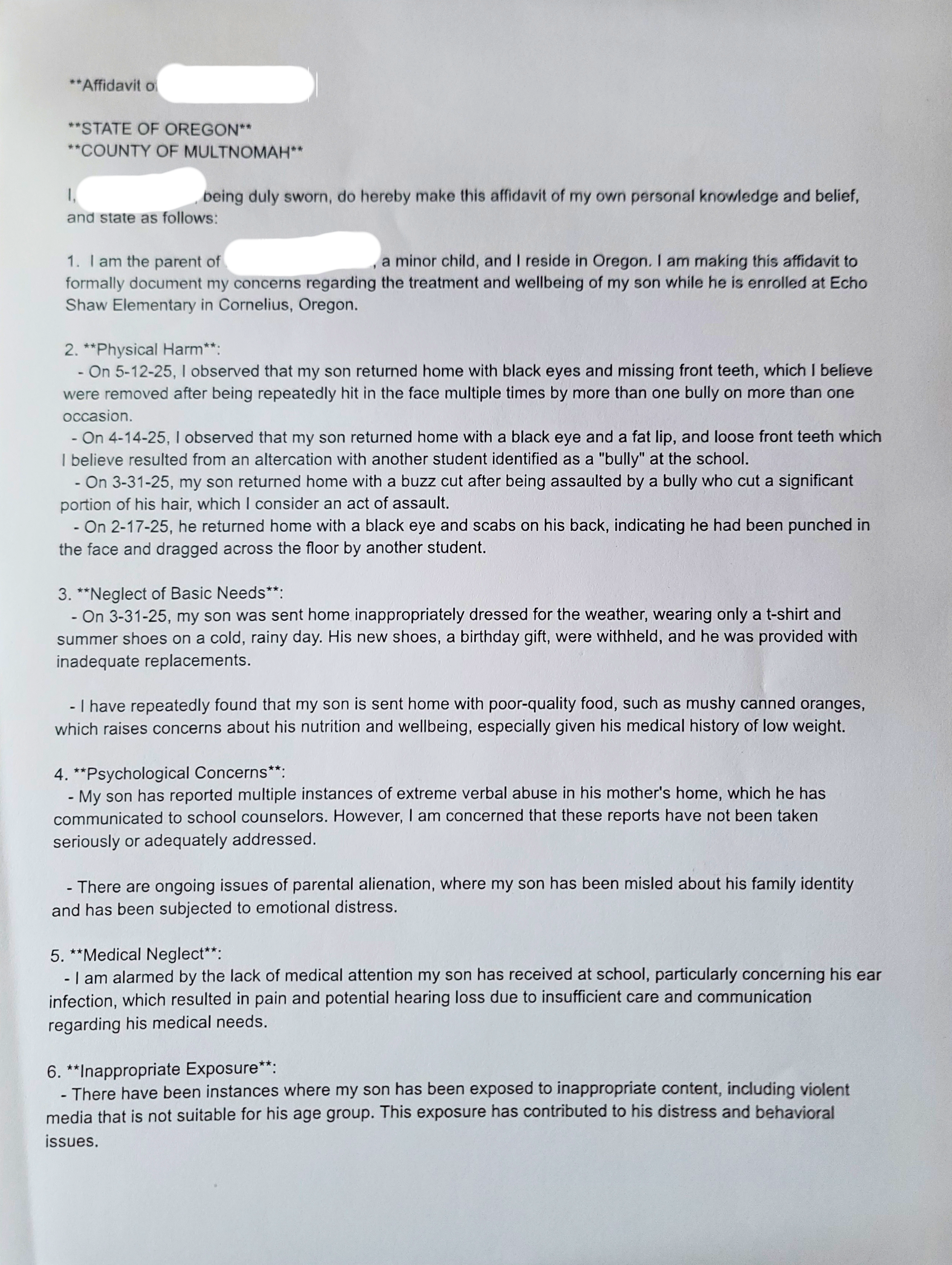 Affidavit of Truth - Echo Shaw Elementary School - 1